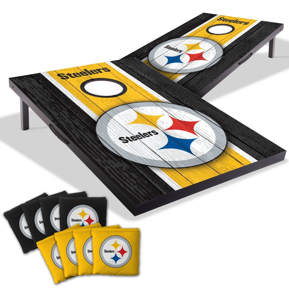 Picture of YouTheFan 4628676 2 x 3 ft. University of Pittsburgh Steelers MDF Cornhole Board Game