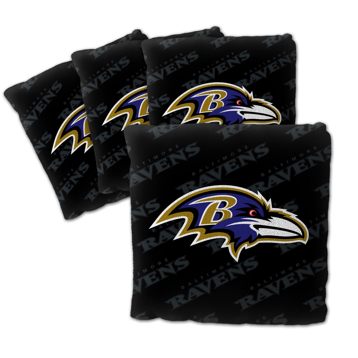 Picture of YouTheFan 4614075 NFL University of Baltimore Ravens Cornhole Bags&#44; Black - Pack of 4