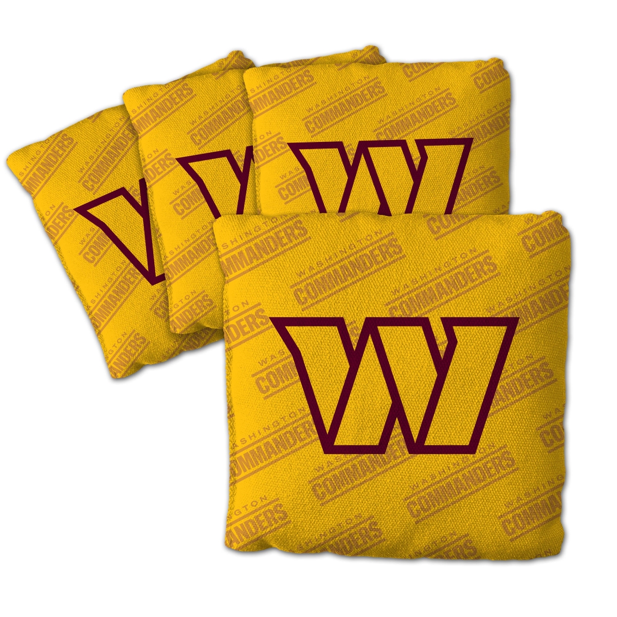 Picture of YouTheFan 4614112 NFL Washington College Commanders Cornhole Bags&#44; Yellow - Pack of 4