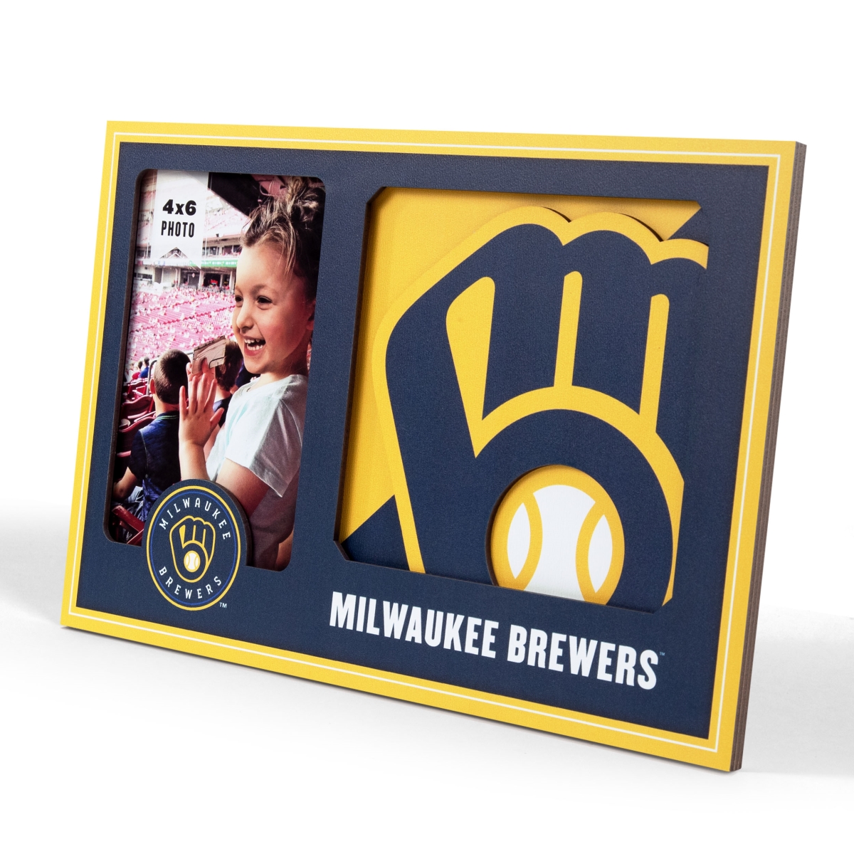 Picture of YouTheFan 4623022 University of Milwaukee Brewers 3D Logo Picture Frame