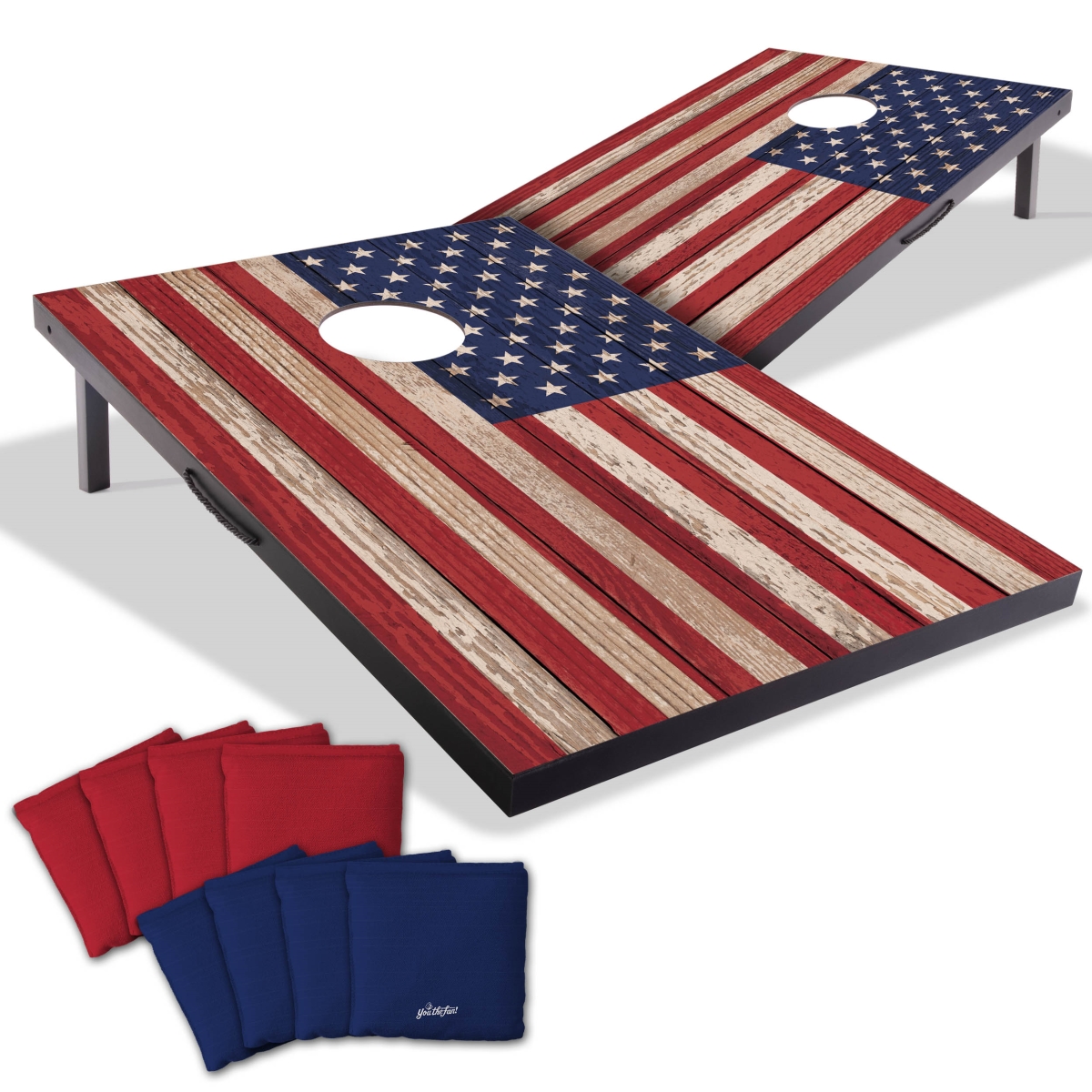 Picture of YouTheFan 4623374 2 x 3 ft. Stars International University & Stripes MDF Cornhole Board Game