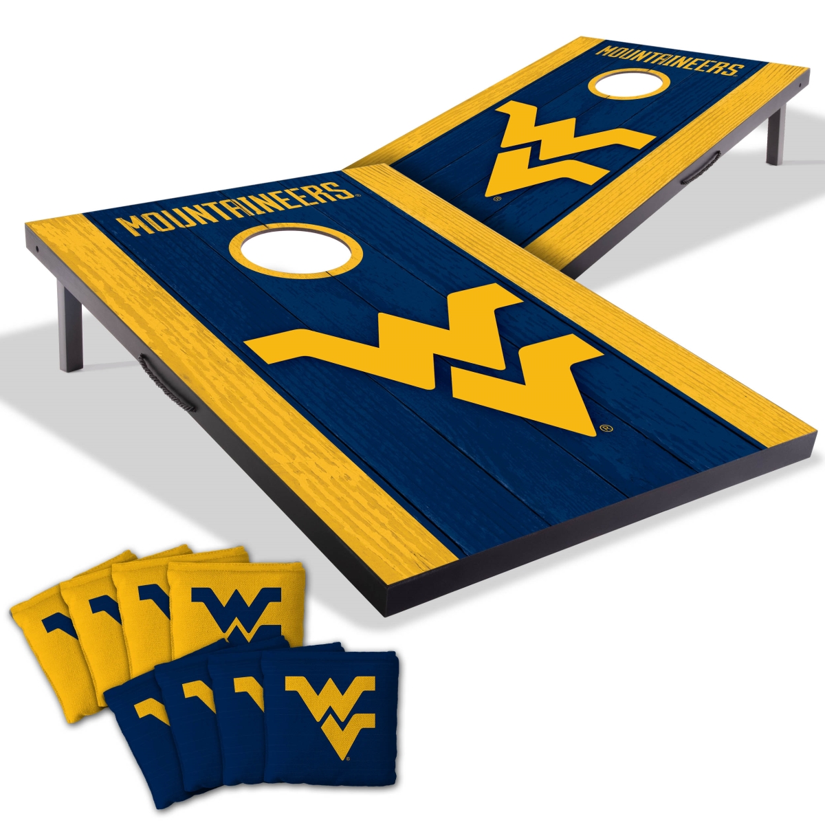 Picture of YouTheFan 4628072 2 x 3 ft. West Virginia University Mountaineers MDF Cornhole Board Game
