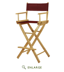 Picture of Casual Home 230-00-021-48 30 in. Directors Chair Natural Frame with Burgundy Canvas