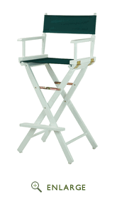Picture of Casual Home 230-01-021-32 30 in. Directors Chair White Frame with Hunter Green Canvas