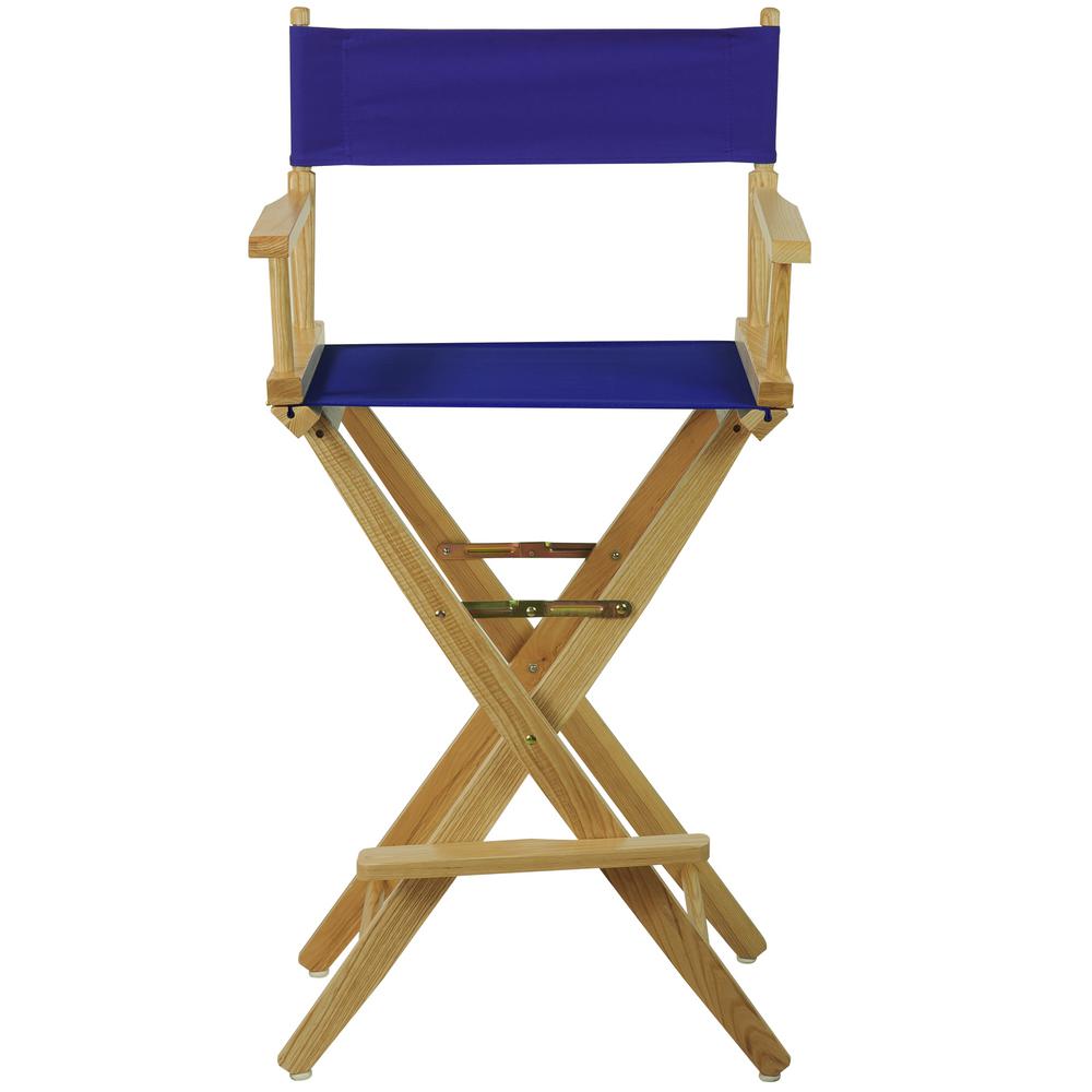 Picture of American Trails 206-30-032-13 30 in. Extra-Wide Premium Directors Chair, Natural Frame with Royal Blue Color Cover