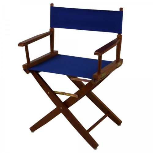 Picture of American Trails 206-04-032-13 18 in. Extra-Wide Premium Directors Chair, Oak Frame with Royal Blue Color Cover