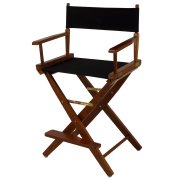 Picture of American Trails 206-24-032-15 24 in. Extra-Wide Premium Directors Chair&#44; Oak Frame with Black Color Cover