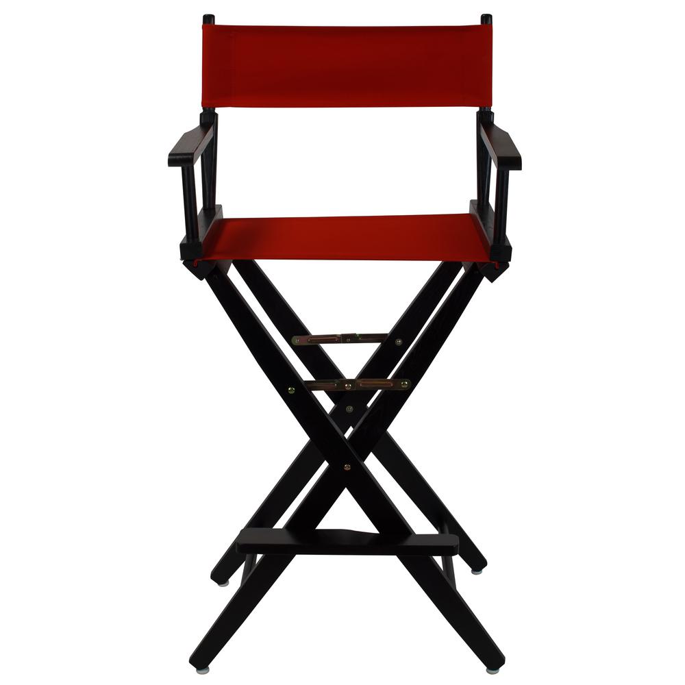 Picture of American Trails 206-32-032-11 30 in. Extra-Wide Premium Directors Chair&#44; Black Frame with Red Color Cover