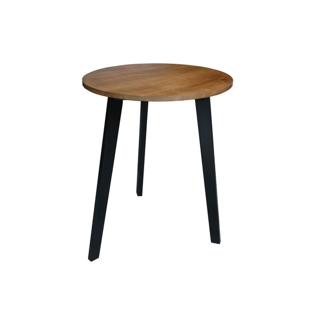 Picture of American Trails 643-537 Three-Legged Round Side Modern Table with Solid American Hardwood Top&#44; Walnut & Black Legs