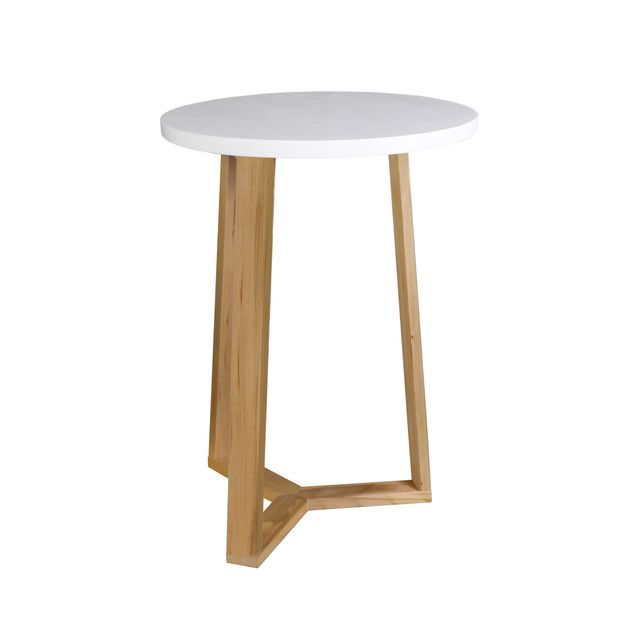 Picture of American Trails 604-539 16 in. Round Side Modern Table with Solid American Hardwood Legs&#44; White & Natural