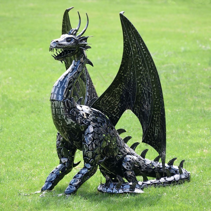 ZR170349 Iron Draco Dragon Statue - Large