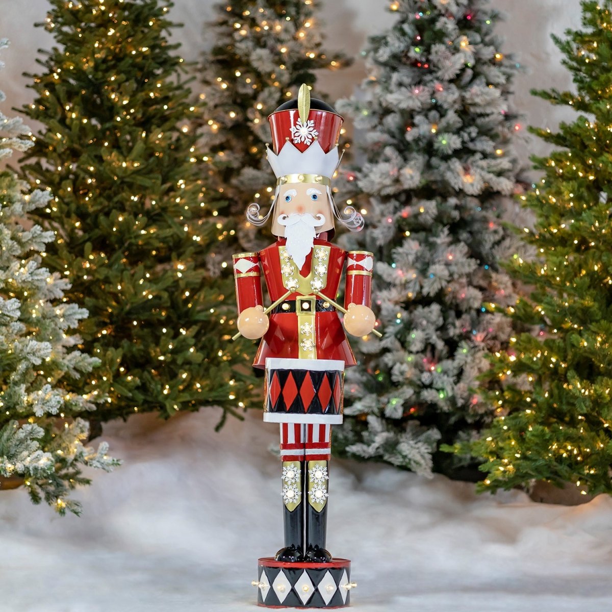 Picture of Zaer ZR190660 Christmas George Nutcracker with Drum & LED Lights&#44; Large