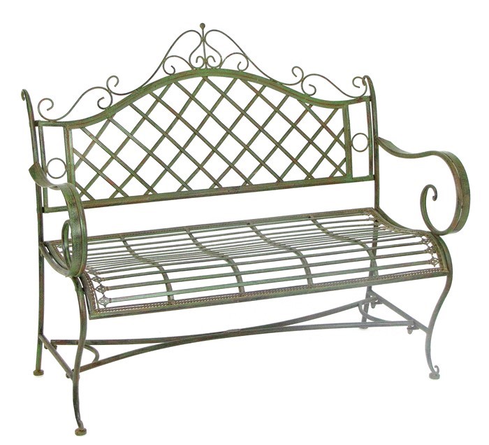 ZR090517-GR Garden Stephania Bench, Antique Green