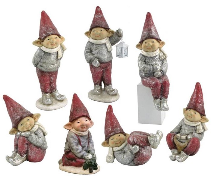 Picture of Zaer ZR960120 The Connors Hat Christmas Elves&#44; Red - Set of 7
