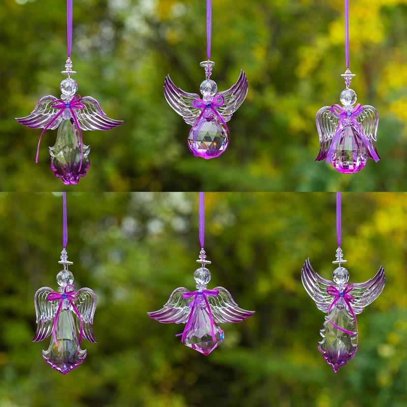 Picture of Zaer ZR503615 Hanging Acrylic Angel Ornaments&#44; Purple
