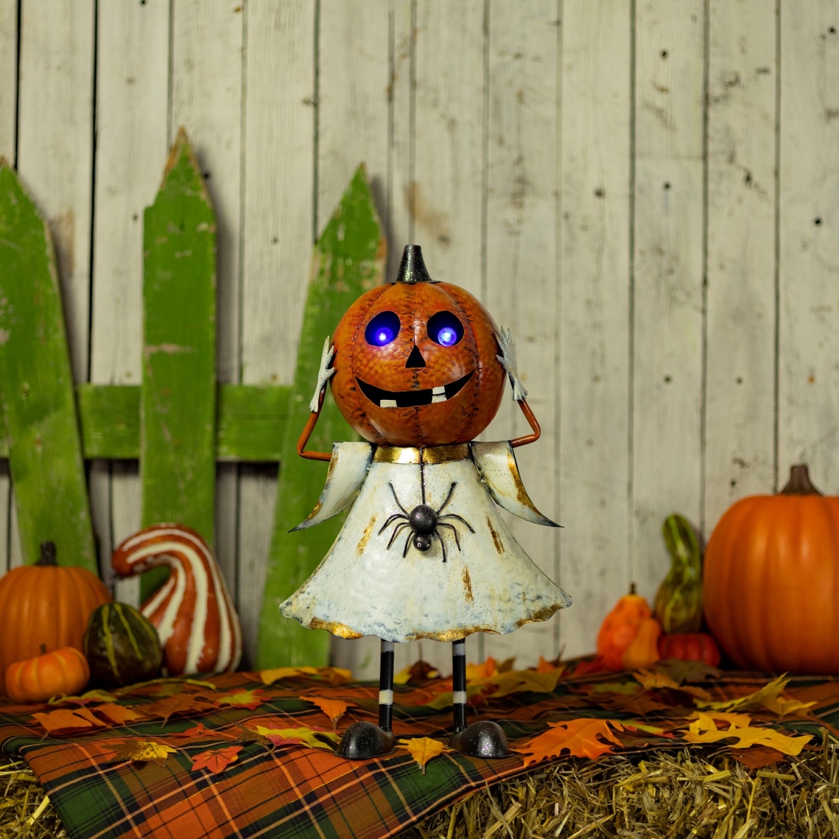 ZR195972 Alexa Jack-O-Lantern Ghost Halloween Figurine with LED Lights