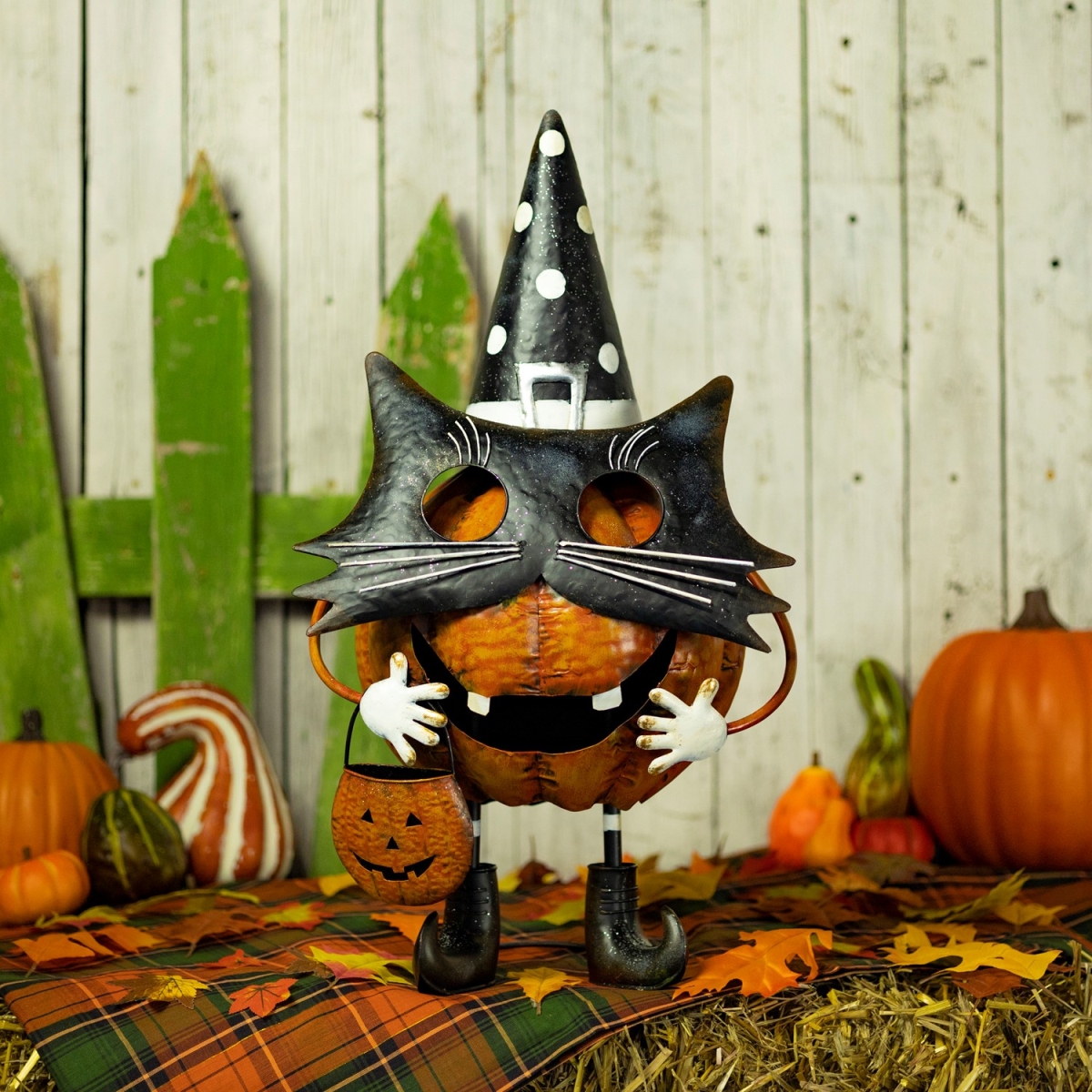 Picture of Zaer ZR195975 Binx Pumpkin Cat Halloween Figurine