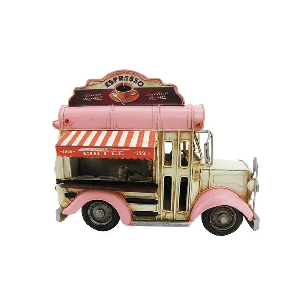 Picture of Zaer ZR107462-PK 11 x 6.3 x 8.7 in. Vintage Style Coffee School Bus&#44; Light Pink