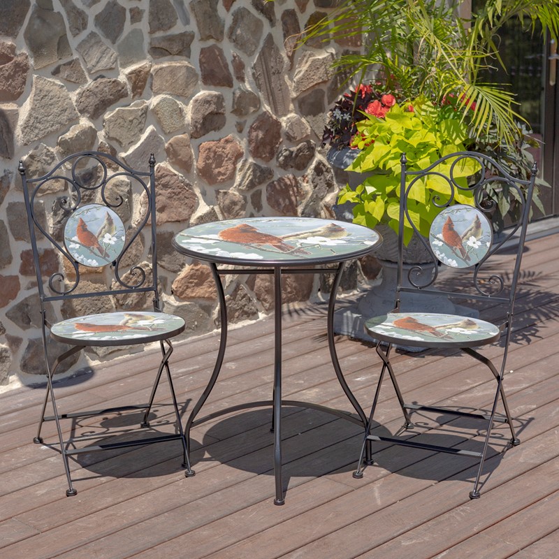 ZR852320-30-SET St. Louis Round Mosaic Bistro Set