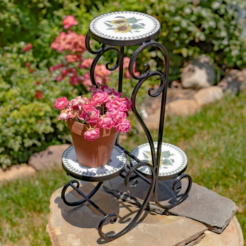 ZR852514 Odessa Three-Tier Mosaic Plant Stand