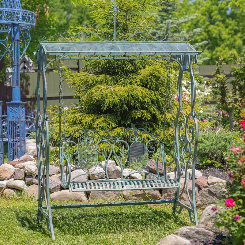 ZR171200-VG Giorgi Iron Swing Bench, Verdi Green