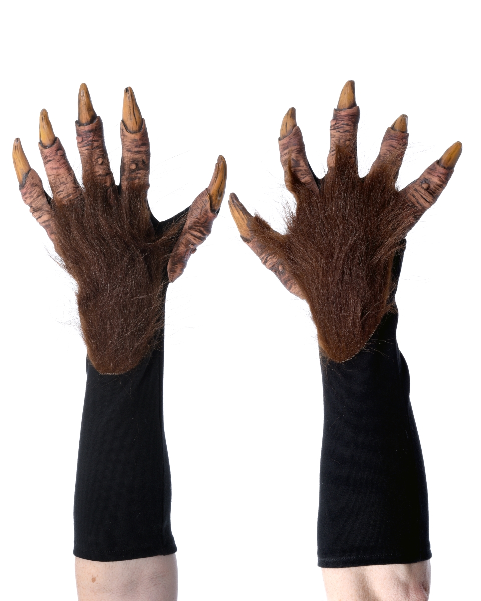 Picture of Zagone G1032 Rubber Fingers & Hair Trim Glued to Cotton & Spandex Blend New Brown Beast Gloves