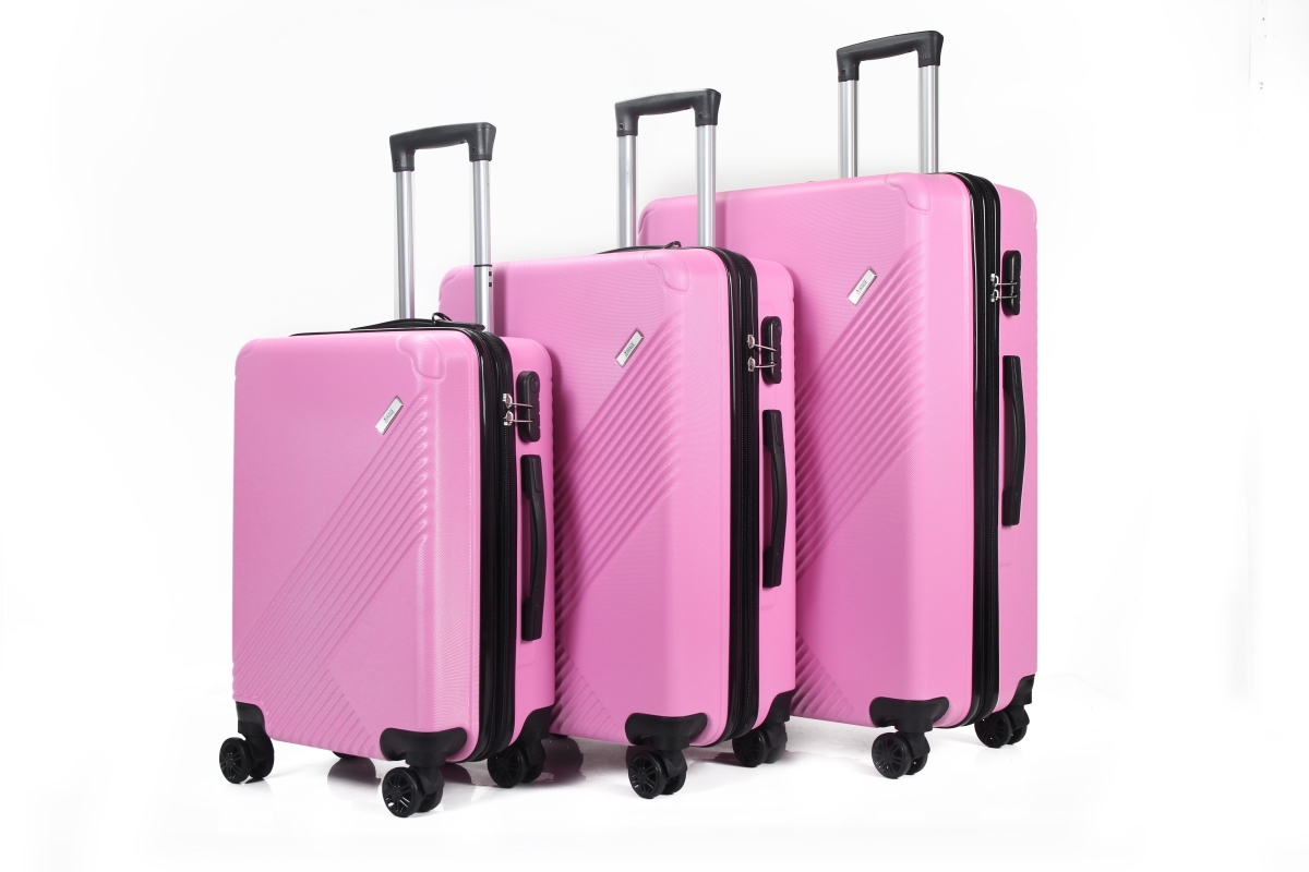 Picture of Mirage Luggage ML-85-PINK 28 in.&#44; 24 in. & 20 in. Muse Expandable Abs Hard Shell Lightweight 360 Dual Spinning Wheels Combo Lock Luggage Set&#44; Pink - 3 Piece