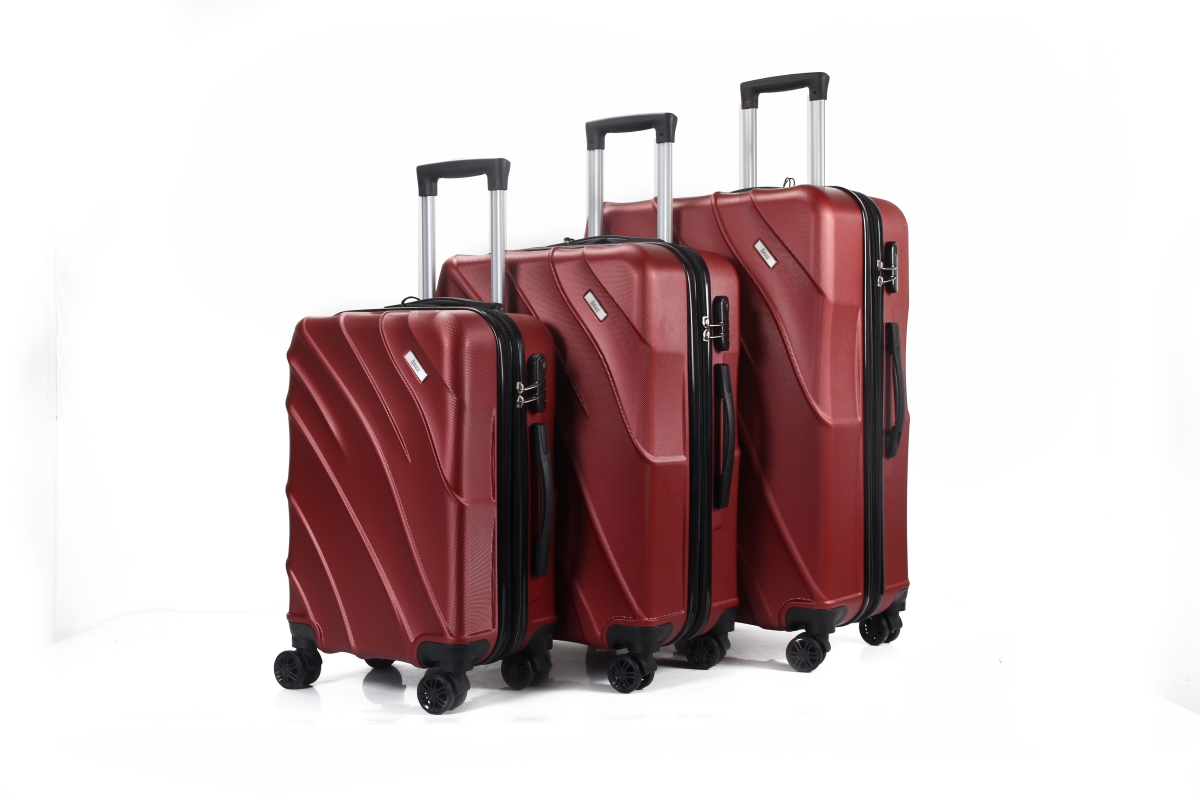 Picture of Mirage Luggage ML-86-WINERED 28 in.&#44; 24 in. & 20 in. Irene Expandable Abs Hard Shell Lightweight 360 Dual Spinning Wheels Combo Lock Luggage Set&#44; Winered - 3 Piece