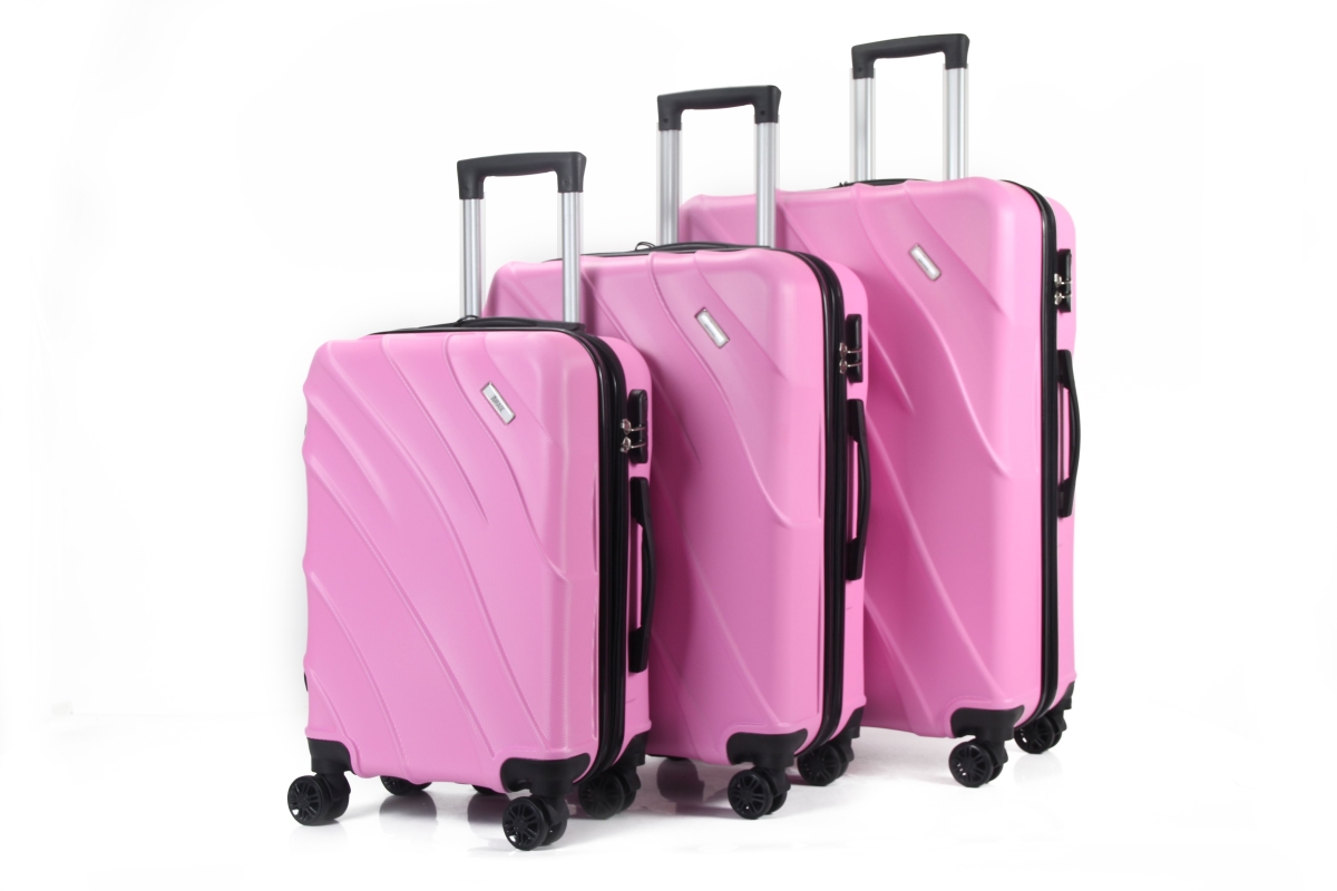 Picture of Mirage Luggage ML-86-PINK 28 in.&#44; 24 in. & 20 in. Irene Expandable Abs Hard Shell Lightweight 360 Dual Spinning Wheels Combo Lock Luggage Set&#44; Pink - 3 Piece