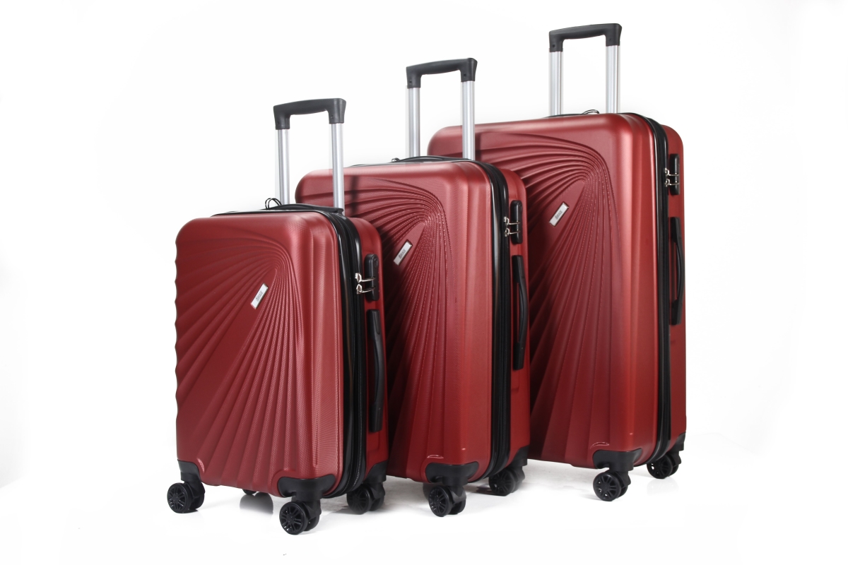 Picture of Mirage Luggage ML-87-WINERED 28 in.&#44; 24 in. & 20 in. Estela Expandable Abs Hard Shell Lightweight 360 Dual Spinning Wheels Combo Lock Luggage Set&#44; Winered - 3 Piece