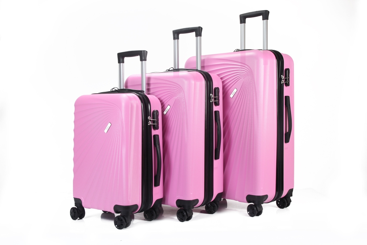 Picture of Mirage Luggage ML-87-PINK 28 in.&#44; 24 in. & 20 in. Estela Expandable Abs Hard Shell Lightweight 360 Dual Spinning Wheels Combo Lock Luggage Set&#44; Pink - 3 Piece
