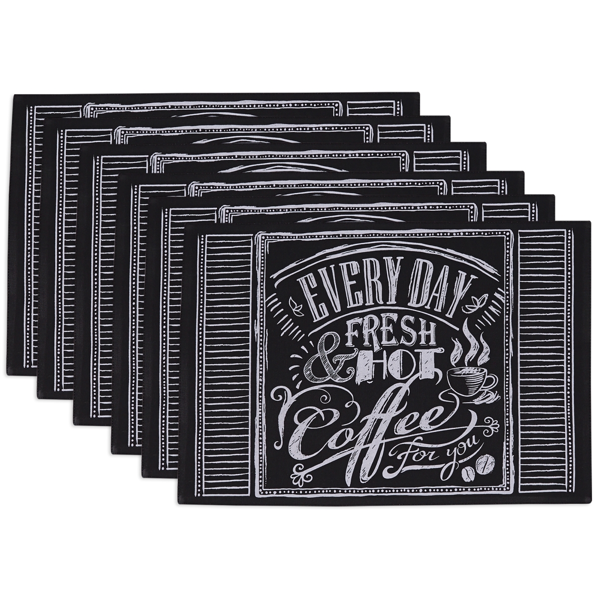 Picture of Design Imports CAMZ12027 13 x 19 in. DII Coffee Chalkboard Print Placemat Set - 6 Piece
