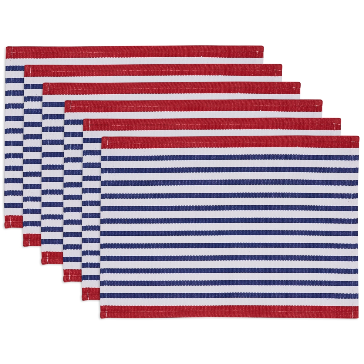 Picture of Design Imports CAMZ12032 13 x 19 in. DII Blue Nautical Stripe Placemat Set - 6 Piece