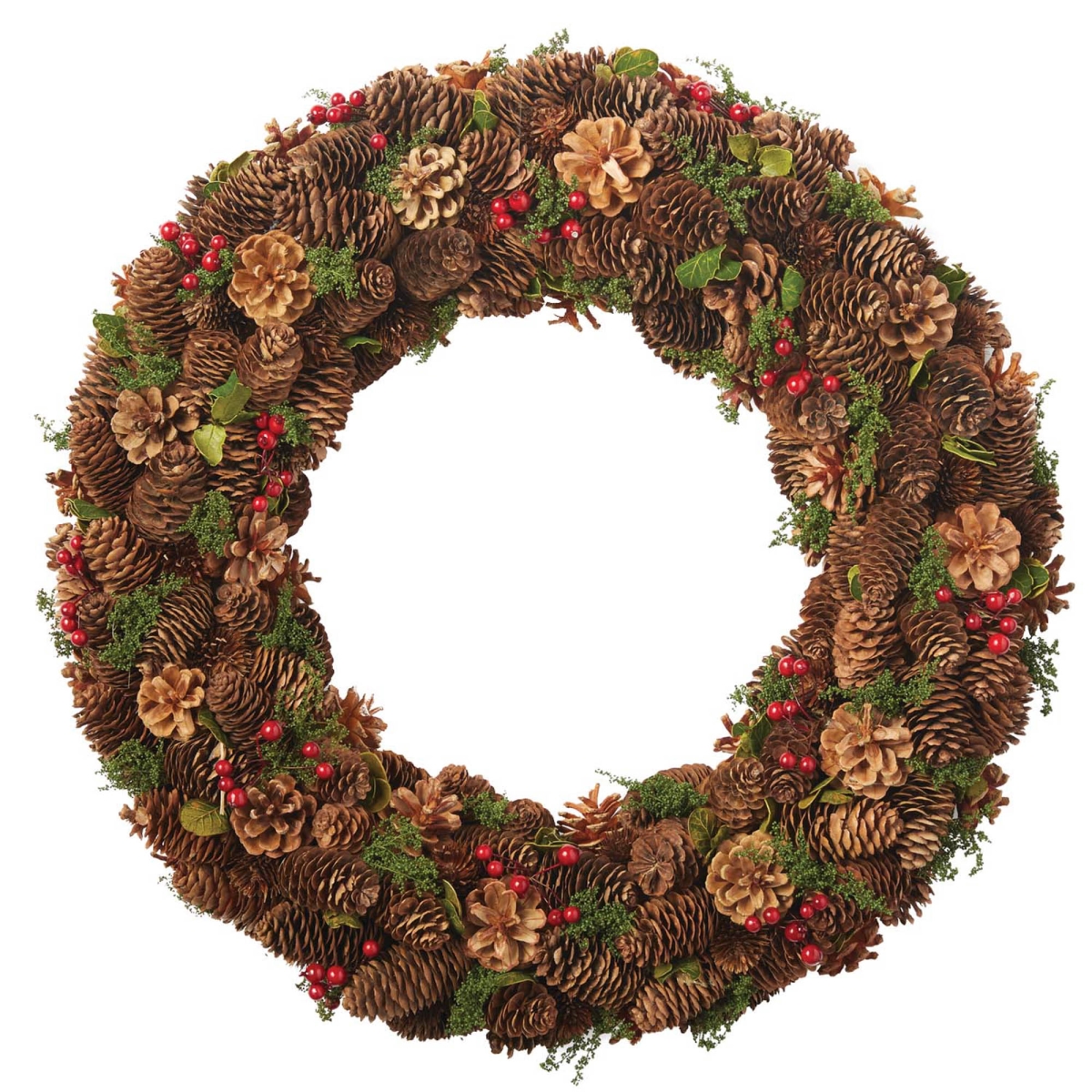 Picture of Design Imports CAMZ35915 DII Holiday Berry Pinecone&#44; Wreath