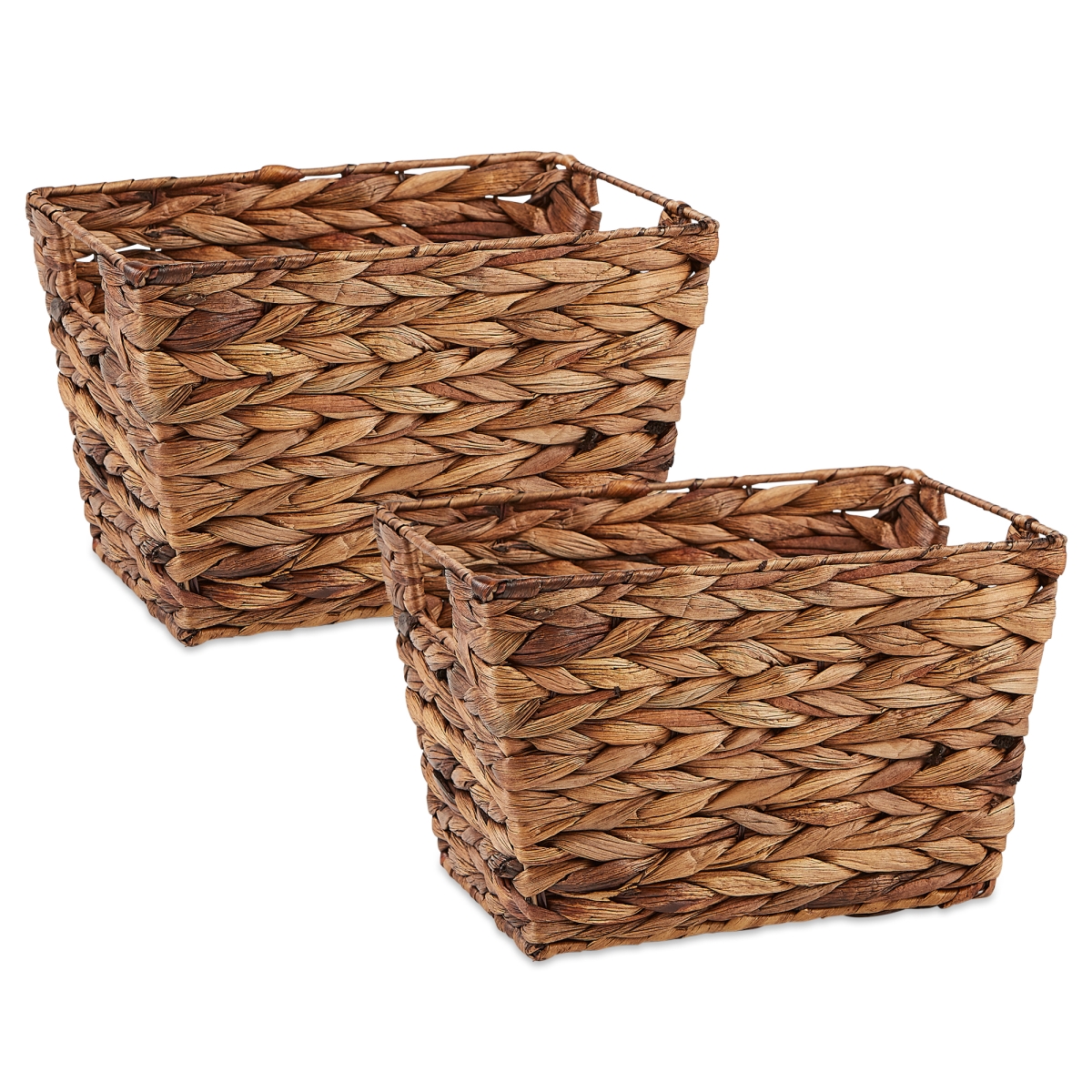 Design Imports Z02438 DII Water Hyacinth Basket, Dark Brown - Medium