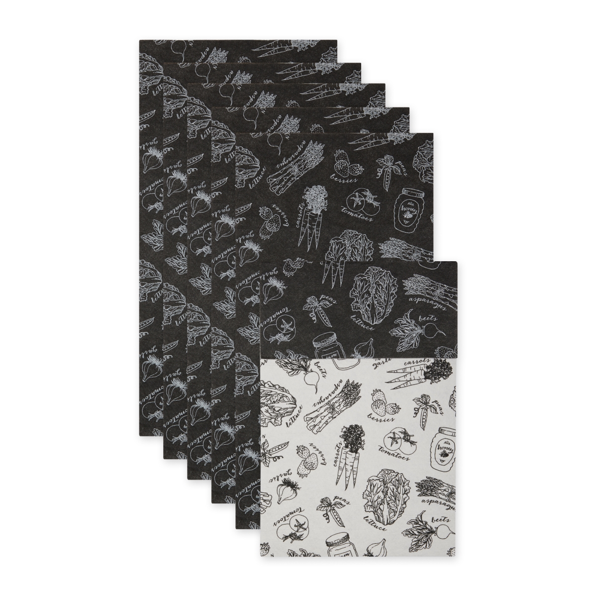 Picture of Design Imports CAMZ15088 12 x 24 in. Black Market Print Fridge Fabric Liner&#44; Set of 6