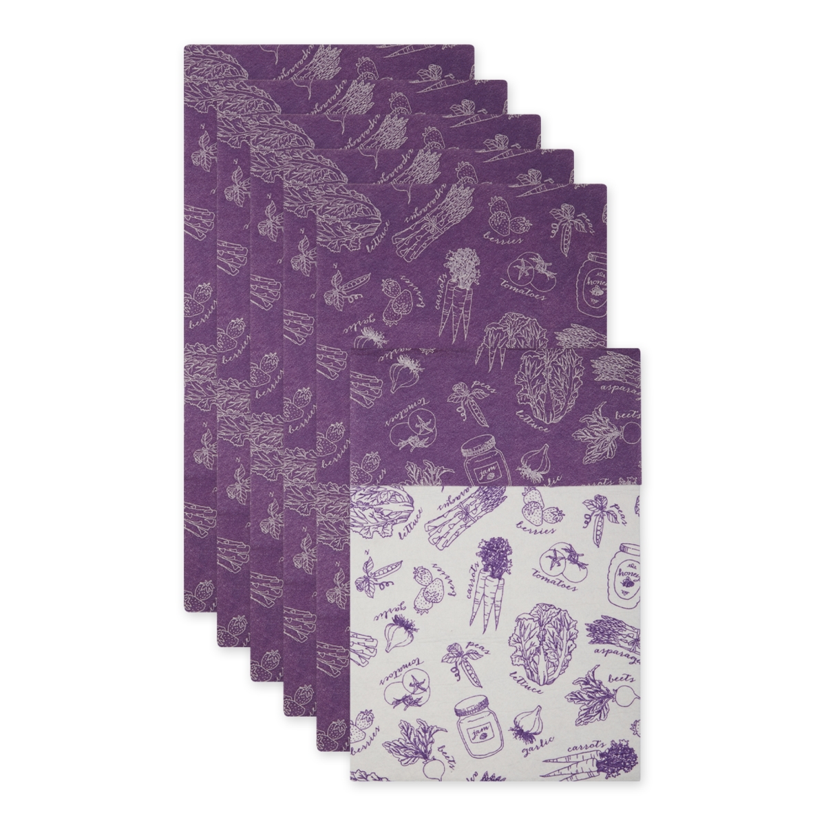 Picture of Design Imports CAMZ15089 12 x 24 in. Eggplant Market Print Fridge Fabric Liner&#44; Set of 6
