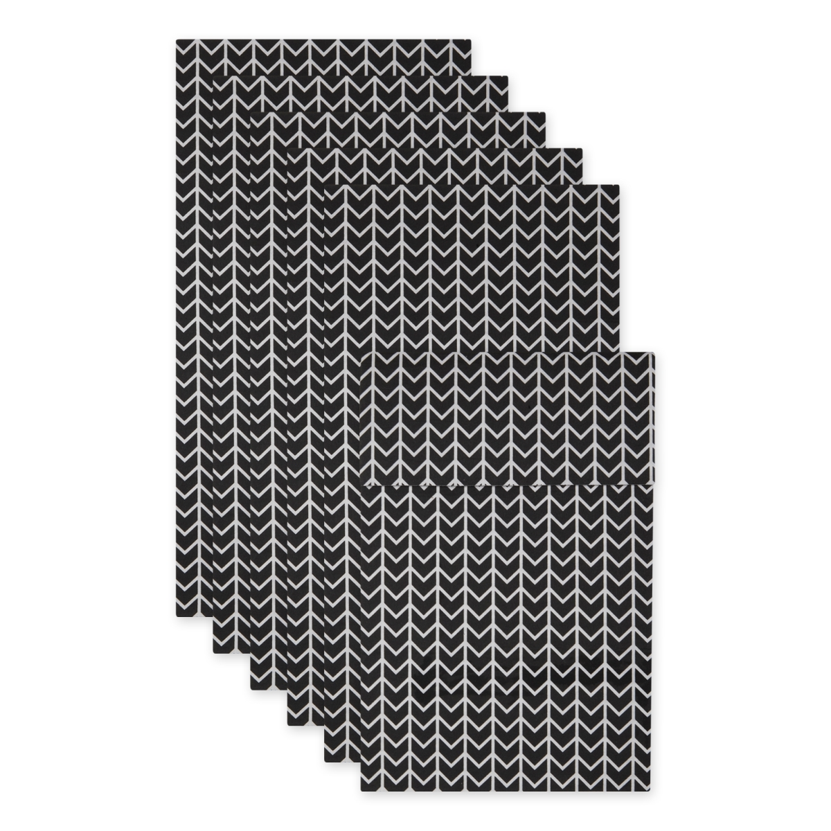 Picture of Design Imports CAMZ15091 12 x 24 in. Black Herringbone Print Fridge Fabric Liner&#44; Set of 6