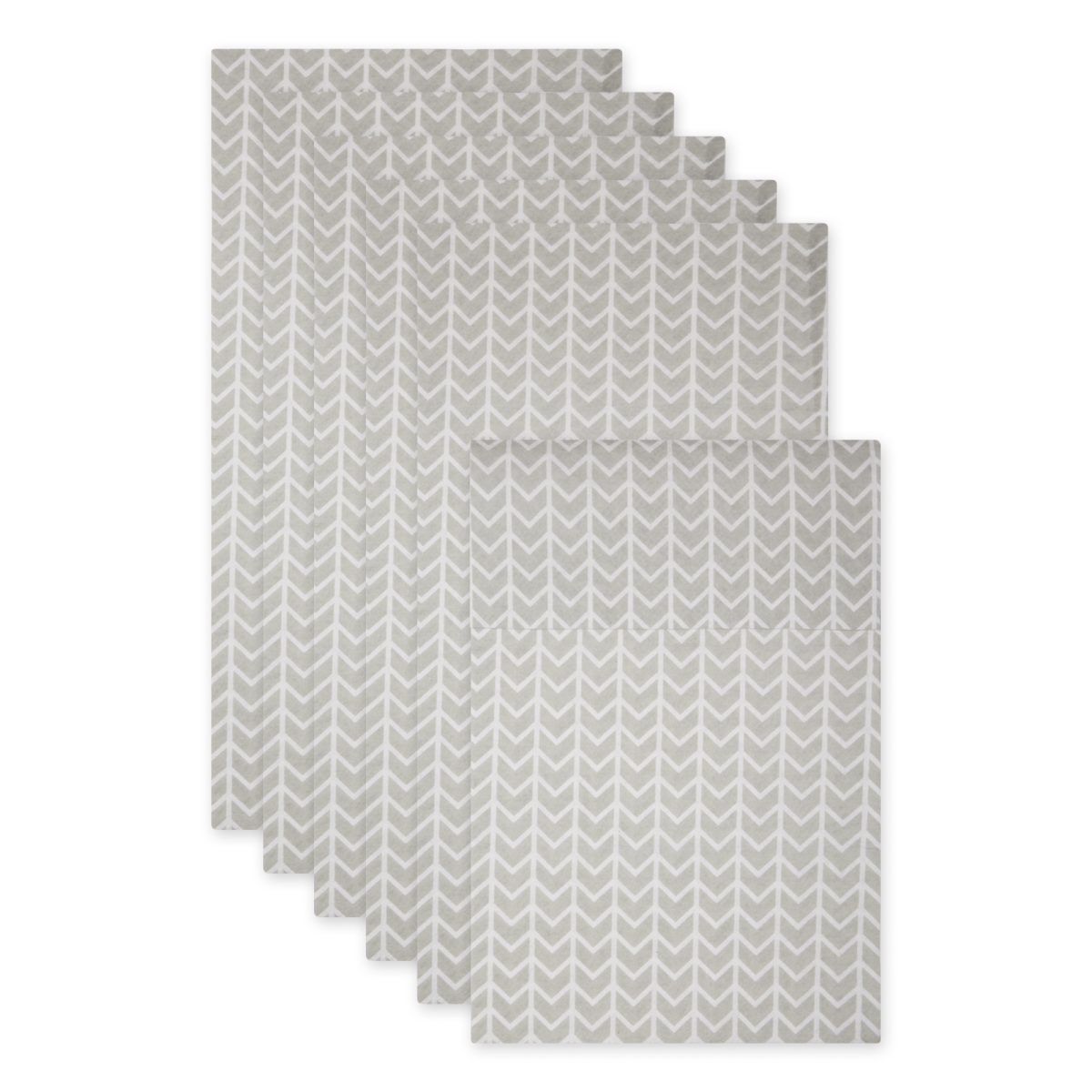 Picture of Design Imports CAMZ15093 12 x 24 in. Cool Grey Herringbone Print Fridge Fabric Liner&#44; Set of 6