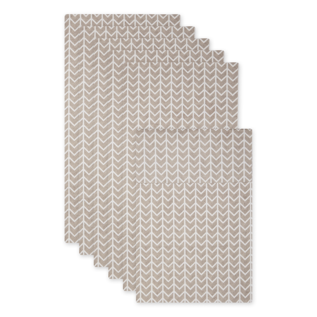 Picture of Design Imports CAMZ15095 12 x 24 in. Stone Herringbone Print Fridge Fabric Liner&#44; Set of 6