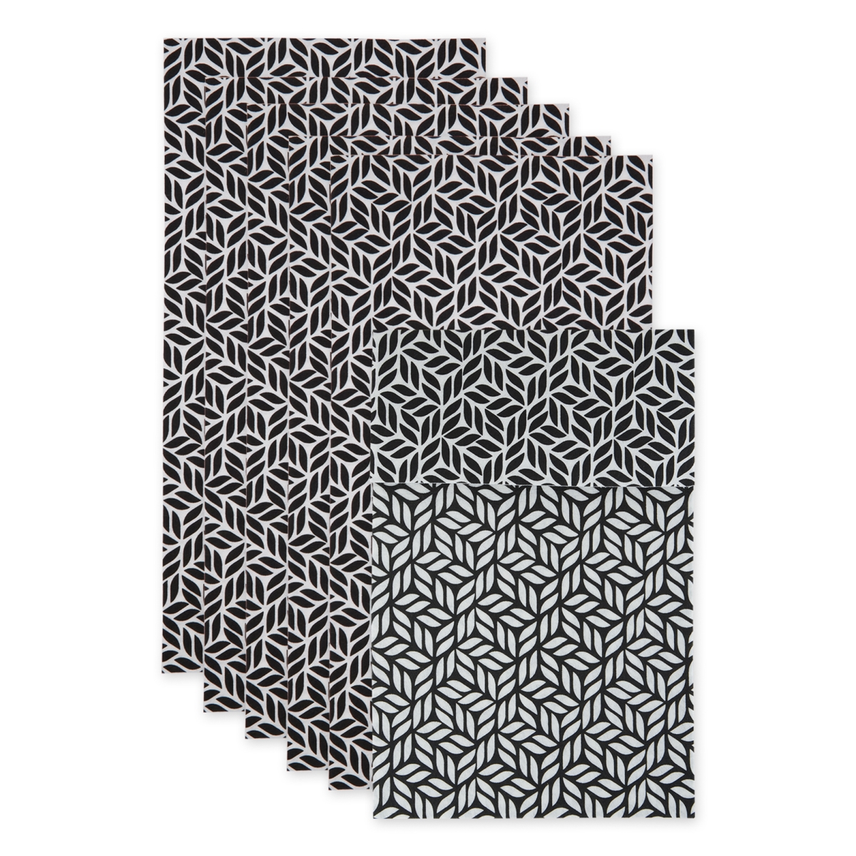 Picture of Design Imports CAMZ15096 12 x 24 in. Black Abstract Leaf Print Fridge Fabric Liner&#44; Set of 6
