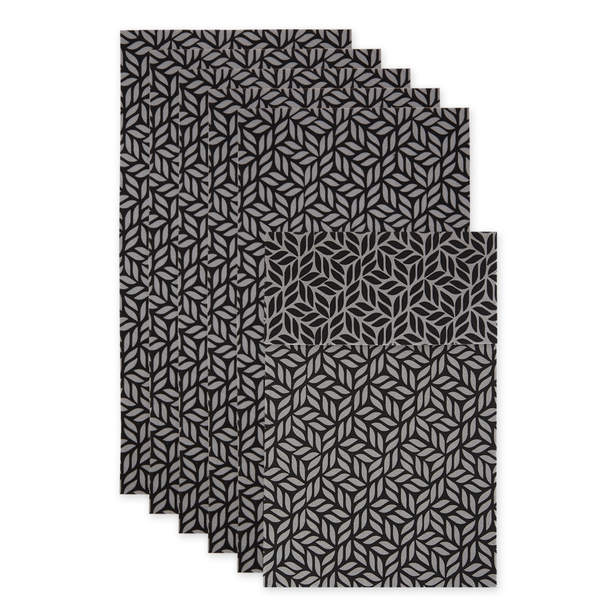 Picture of Design Imports CAMZ15097 12 x 24 in. Grey Abstract Leaf Print Fridge Fabric Liner&#44; Set of 6