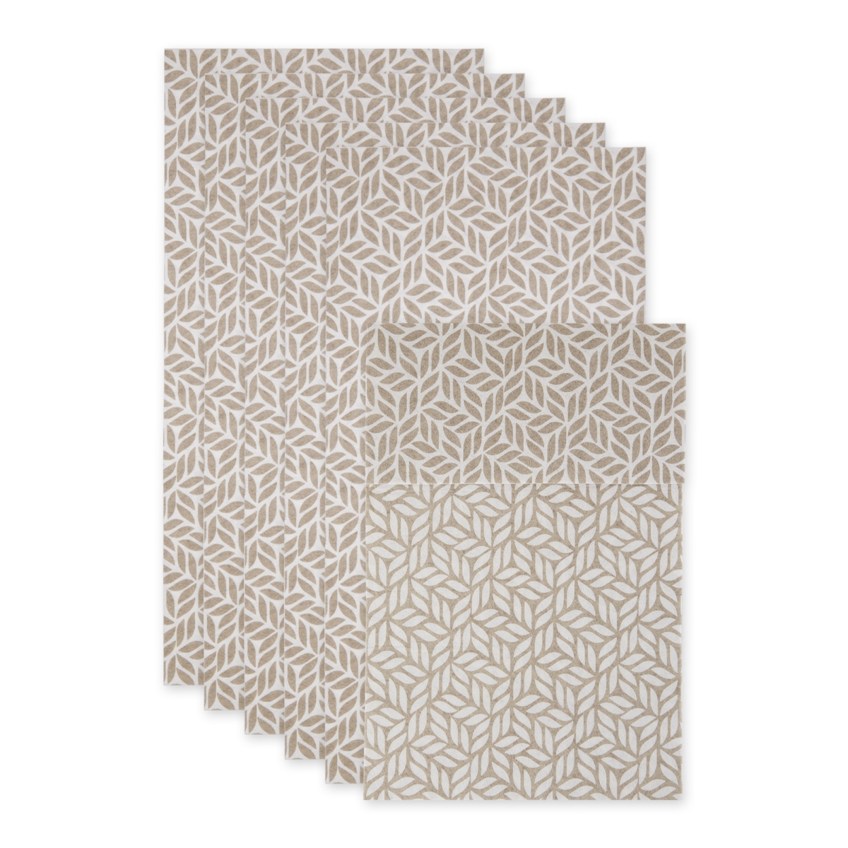 Picture of Design Imports CAMZ15100 12 x 24 in. Stone Abstract Leaf Print Fridge Fabric Liner&#44; Set of 6