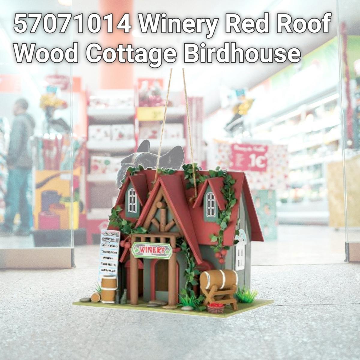 Picture of Zingz & Thingz 57071014 Winery Red Roof Wood Cottage Birdhouse