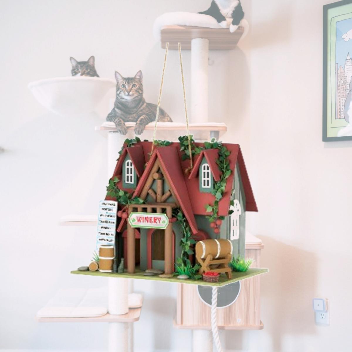 Picture of Zingz & Thingz 57071014 Winery Red Roof Wood Cottage Birdhouse