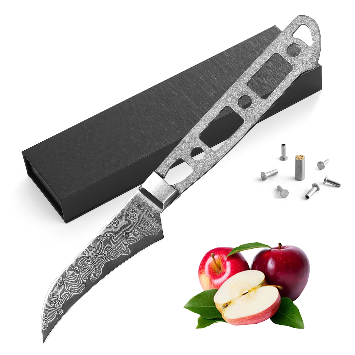 Picture of KATSURA Cutlery CKGD19B-no logo KATSURA CUTLERY CKGD19B-no logo Katsura Aus-10 Damascus 2.75-In Bird Beak Paring Peeling Knife Blank