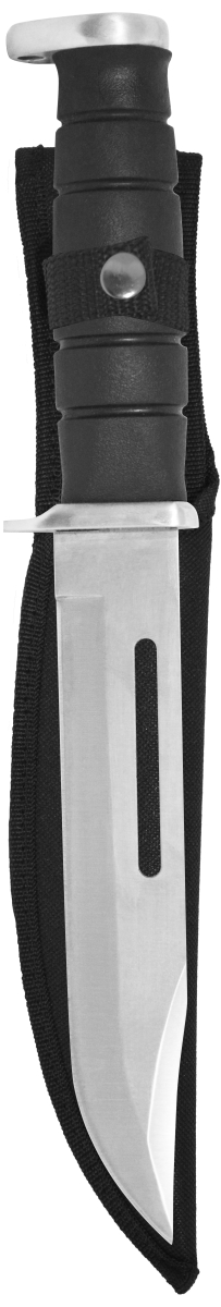 Bowie Knife - Stainless Steel - 7 in. - Tactical Nylon Sheath - Comfortable Grip