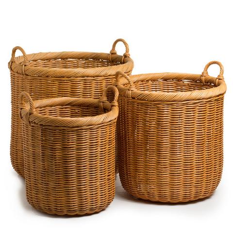 Picture of Zentique ZENGN-B5 M 17.5 x 15.5 x 17.5 in. Rounded Basket with Handles&#44; Brown