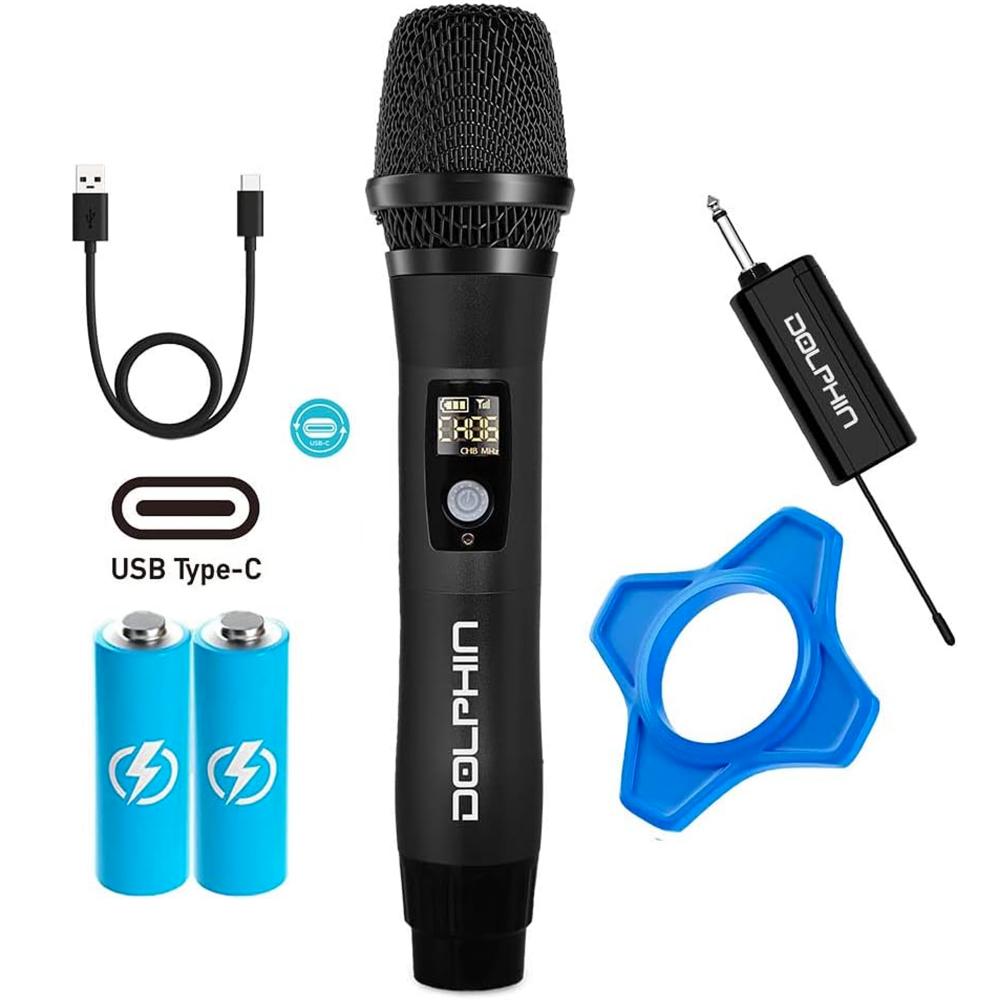MCX11-BK UHF Rechargeable Wireless Microphone with 50 Channels, Anti-Interference Technology, Black
