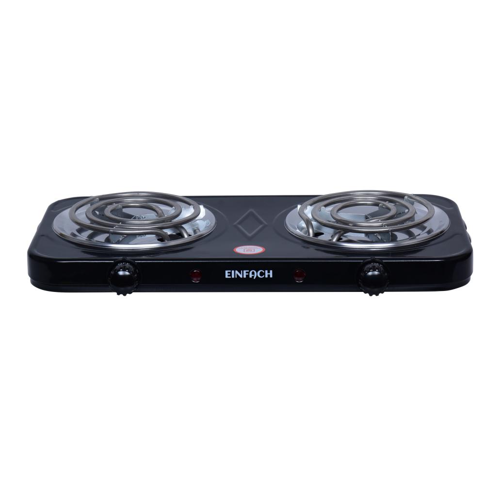 EEB-2953K 1800W Double Coil Electric Burner, Black